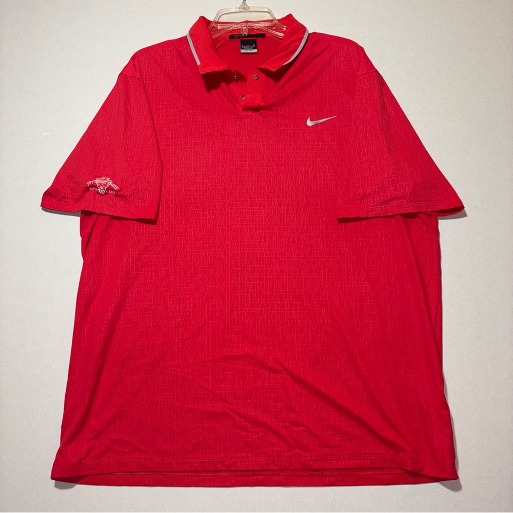 Nike Dri-FIT Tiger Woods Polo XL Red Potawatomi Golf Shirt